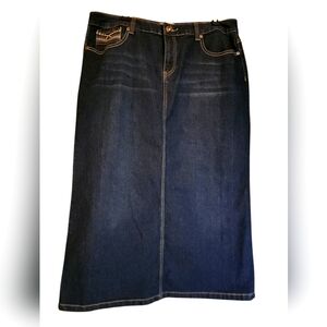 NWT Christopher & Banks Denim Maxi Skirt 16